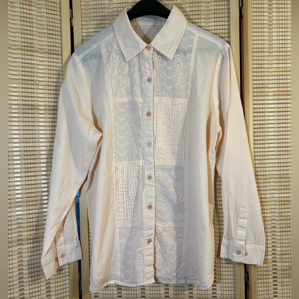 Lightweight Semi Sheer Peach colored Blouse